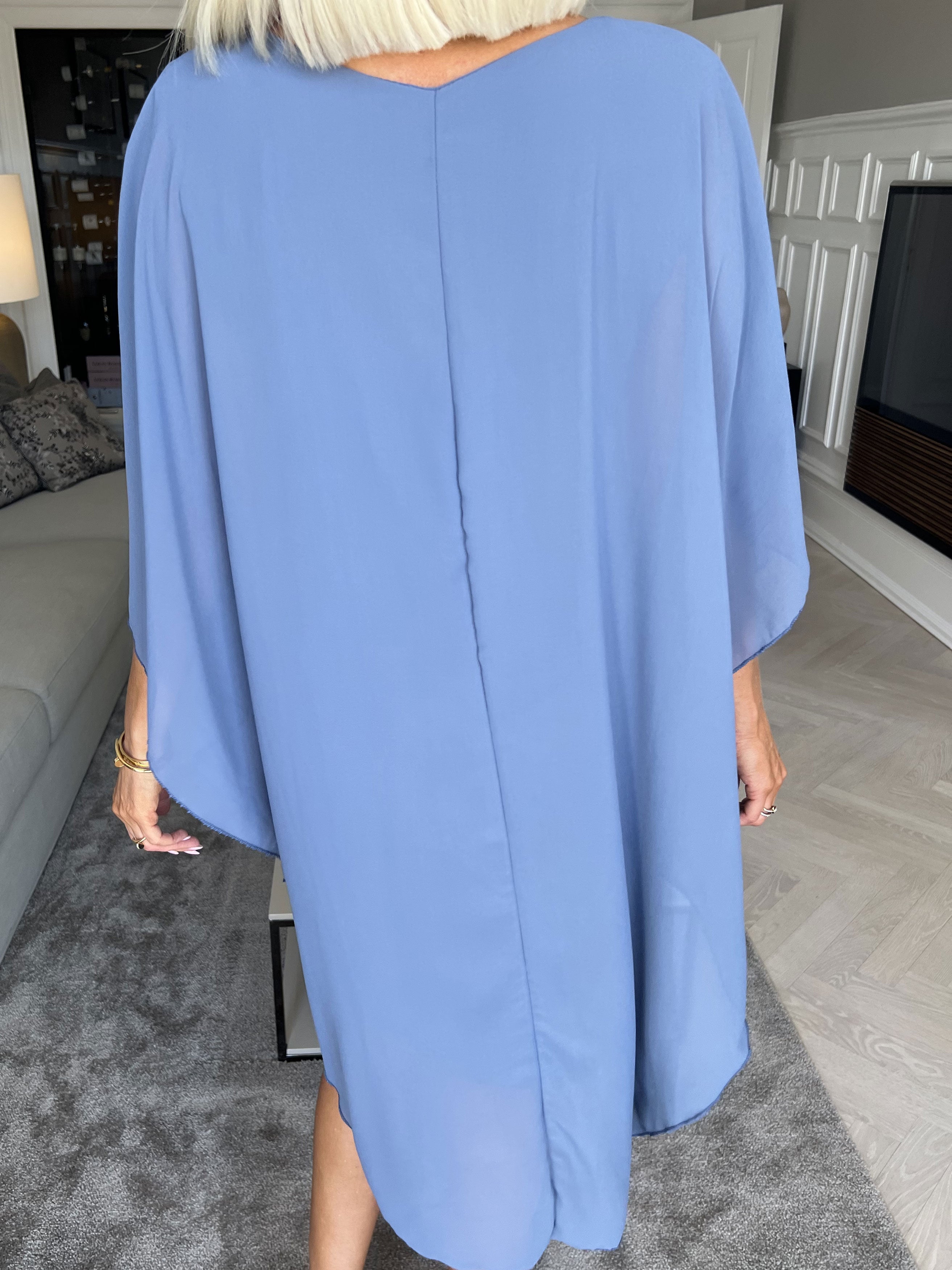 Kenya Crystal - Tunikakjole med chiffonlag og similisten